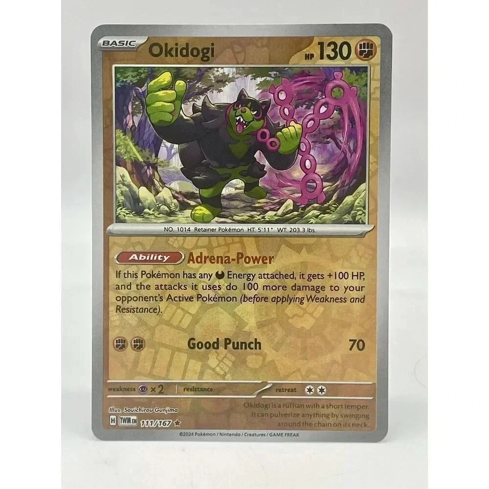 Okidogi 111/167 Twilight Masquerade Rare Pokemon TCG Reverse Holo Mint Unplayed